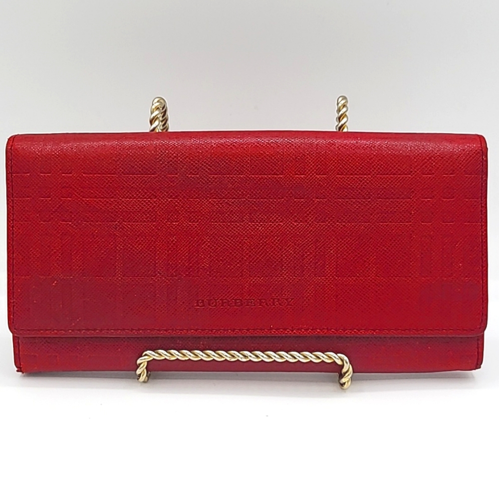 Burberry Nova Check embossed leather long wallet